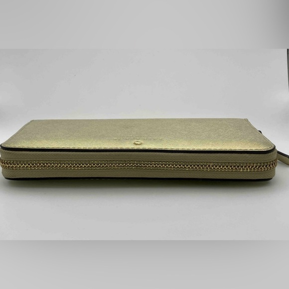 SALE - Kate Spade Gold Zip Around Wallet - Picture 4 of 9